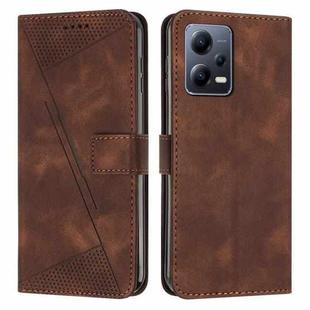 For Xiaomi Redmi Note 12 Pro 4G Global Dream Triangle Leather Phone Case with Lanyard(Brown)