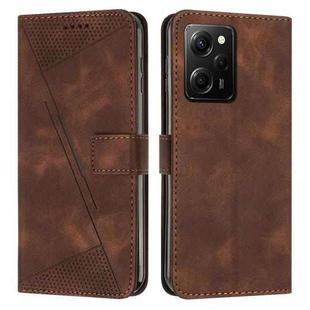 For Xiaomi Redmi Note 12 Pro Speed Dream Triangle Leather Phone Case with Lanyard(Brown)