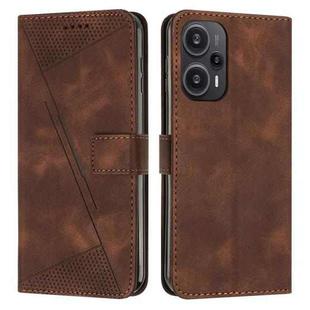 For Xiaomi Redmi Note 12 Turbo Dream Triangle Leather Phone Case with Lanyard(Brown)