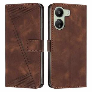 For Xiaomi Redmi 13C Dream Triangle Leather Phone Case with Lanyard(Brown)