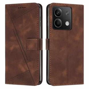 For Xiaomi Redmi Note 13 Dream Triangle Leather Phone Case with Lanyard(Brown)