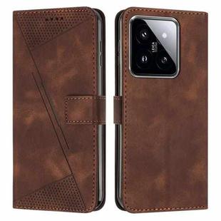 For Xiaomi 14 Dream Triangle Leather Phone Case with Lanyard(Brown)