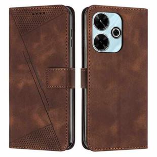 For Xiaomi Redmi 13 4G Dream Triangle Leather Phone Case with Lanyard(Brown)