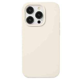 For iPhone 15 Pro Max Liquid Silicone Phone Case(Antique White)