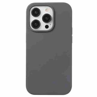 For iPhone 15 Pro Max Liquid Silicone Phone Case(Charcoal Black)