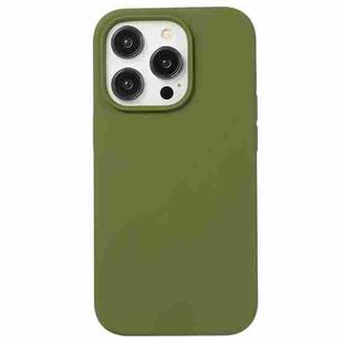 For iPhone 15 Pro Max Liquid Silicone Phone Case(Pine Green)