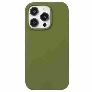 For iPhone 15 Pro Liquid Silicone Phone Case(Pine Green)