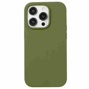 For iPhone 14 Pro Max Liquid Silicone Phone Case(Pine Green)