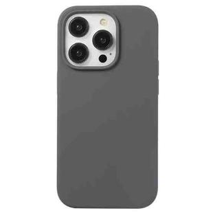 For iPhone 14 Pro Liquid Silicone Phone Case(Charcoal Black)