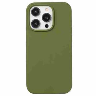 For iPhone 14 Pro Liquid Silicone Phone Case(Pine Green)