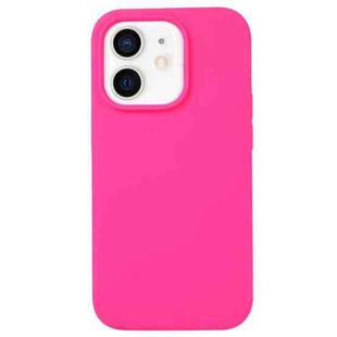 For iPhone 12 mini Liquid Silicone Phone Case(Brilliant Pink)