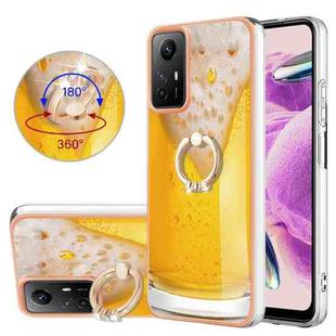 For Xiaomi Redmi Note 12S 4G Electroplating Dual-side IMD Phone Case with Ring Holder(Draft Beer)