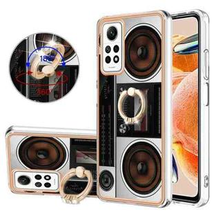 For Xiaomi Redmi Note 12 Pro 4G Global Electroplating Dual-side IMD Phone Case with Ring Holder(Retro Radio)