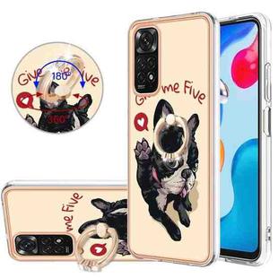 For Xiaomi Redmi Note 11s / Note 11 4G Electroplating Dual-side IMD Phone Case with Ring Holder(Lucky Dog)