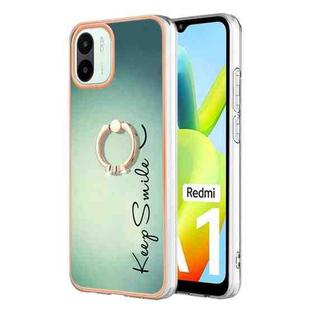 For Xiaomi Redmi A1 Electroplating Dual-side IMD Phone Case with Ring Holder(Smile)