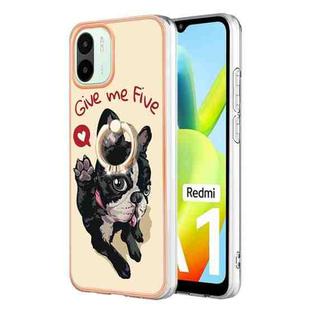 For Xiaomi Redmi A1 Electroplating Dual-side IMD Phone Case with Ring Holder(Lucky Dog)