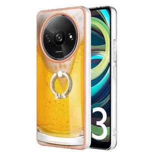 For Xiaomi Redmi A3 Electroplating Dual-side IMD Phone Case with Ring Holder(Draft Beer)