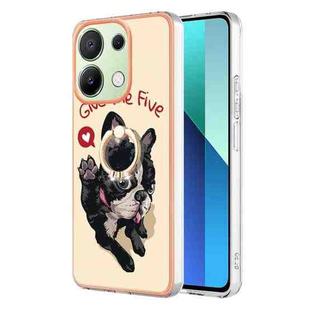 For Xiaomi Redmi Note 13 4G Global Electroplating Dual-side IMD Phone Case with Ring Holder(Lucky Dog)