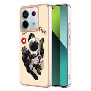 For Xiaomi Redmi Note 13 Pro 5G Global Electroplating Dual-side IMD Phone Case with Ring Holder(Lucky Dog)