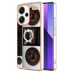 For Xiaomi Redmi Note 13 Pro+ 5G Electroplating Dual-side IMD Phone Case with Ring Holder(Retro Radio)