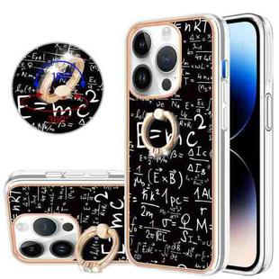 For iPhone 15 Pro Max Electroplating Dual-side IMD Phone Case with Ring Holder(Equation)