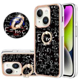 For iPhone 14 Electroplating Dual-side IMD Phone Case with Ring Holder(Equation)