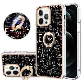 For iPhone 12 Pro Max Electroplating Dual-side IMD Phone Case with Ring Holder(Equation)