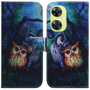 For OnePlus Nord CE 3 Lite/Nord N30 Coloured Drawing Flip Leather Phone Case(Oil Painting Owl)
