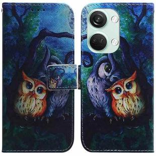 For OnePlus Nord 3 Coloured Drawing Flip Leather Phone Case(Oil Painting Owl)