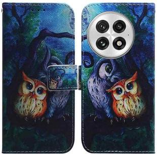 For OnePlus 13 Coloured Drawing Flip Leather Phone Case(Oil Painting Owl)