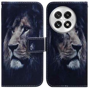 For OnePlus 13 Coloured Drawing Flip Leather Phone Case(Lion)