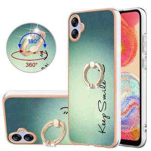 For Samsung Galaxy A04e Electroplating Dual-side IMD Phone Case with Ring Holder(Smile)