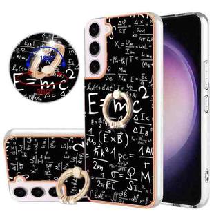 For Samsung Galaxy S23 5G Electroplating Dual-side IMD Phone Case with Ring Holder(Equation)