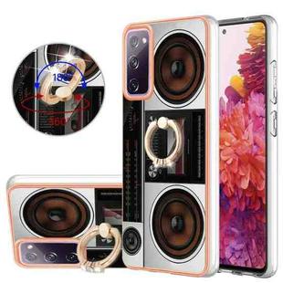 For Samsung Galaxy S20 FE Electroplating Dual-side IMD Phone Case with Ring Holder(Retro Radio)