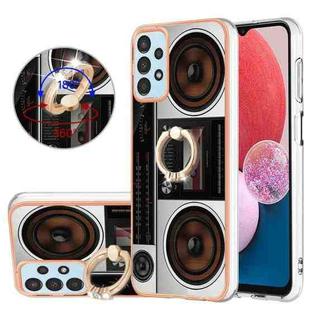 For Samsung Galaxy A53 5G Electroplating Dual-side IMD Phone Case with Ring Holder(Retro Radio)