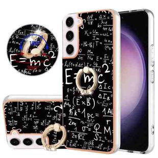 For Samsung Galaxy S22 5G Electroplating Dual-side IMD Phone Case with Ring Holder(Equation)