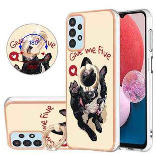 For Samsung Galaxy A32 5G / M32 5G Electroplating Dual-side IMD Phone Case with Ring Holder(Lucky Dog)