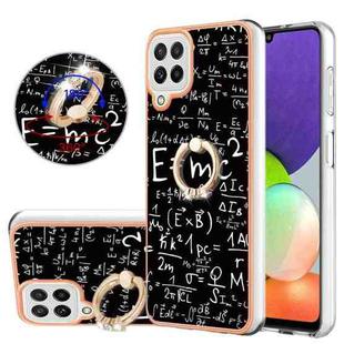 For Samsung Galaxy A22 4G EU Version Electroplating Dual-side IMD Phone Case with Ring Holder(Equation)