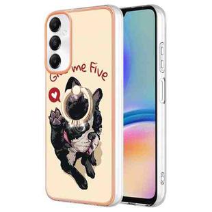 For Samsung Galaxy A05s Electroplating Dual-side IMD Phone Case with Ring Holder(Lucky Dog)