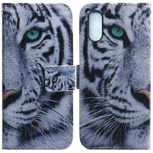For Sony Xperia 5 V Coloured Drawing Flip Leather Phone Case(Tiger)