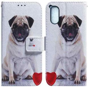 For Sony Xperia 5 V Coloured Drawing Flip Leather Phone Case(Pug)