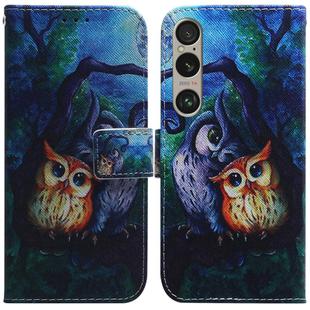 For Sony Xperia 1 VI Coloured Drawing Flip Leather Phone Case(Oil Painting Owl)