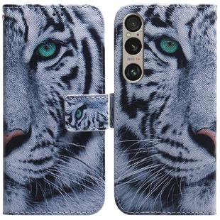 For Sony Xperia 1 VI Coloured Drawing Flip Leather Phone Case(Tiger)