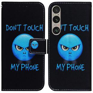 For Sony Xperia 1 VI Coloured Drawing Flip Leather Phone Case(Anger)