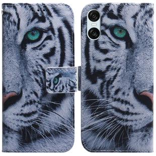 For Sony Xperia 5 VI Coloured Drawing Flip Leather Phone Case(Tiger)