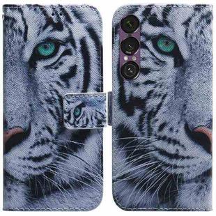 For Sony Xperia 1 VII Coloured Drawing Flip Leather Phone Case(Tiger)