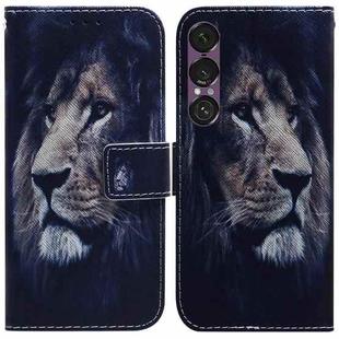For Sony Xperia 1 VII Coloured Drawing Flip Leather Phone Case(Lion)