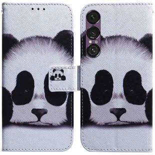 For Sony Xperia 1 VII Coloured Drawing Flip Leather Phone Case(Panda)