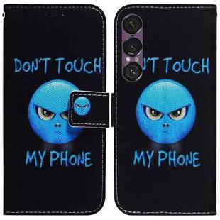 For Sony Xperia 1 VII Coloured Drawing Flip Leather Phone Case(Anger)