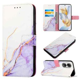For Honor 90 PT003 Marble Pattern Flip Leather Phone Case(LS006)